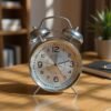 Bell Alarm Silver and White  Clock (TC-204)