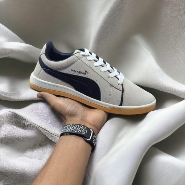 6 Premium Cream And Black Step Sneakers For Men (YS-33)