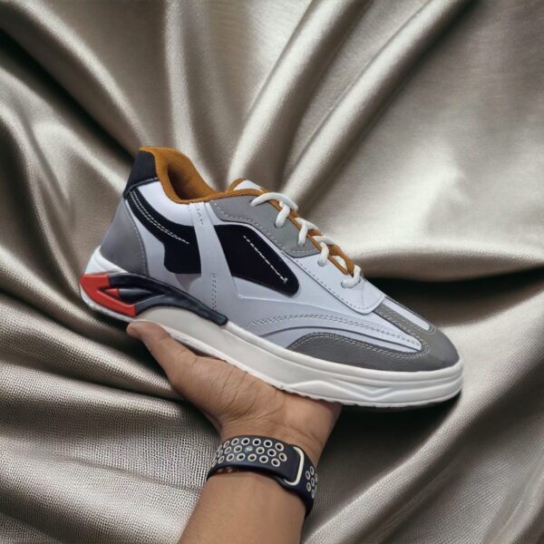 Comfortable Trendy ash and white Sneakers for Men (YS-4)