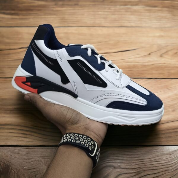 Comfortable Trendy nevy blue and white Sneakers for Men (YS-3)