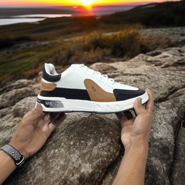 New Wer Premium Black And white Sneakers for Men (YS-14)