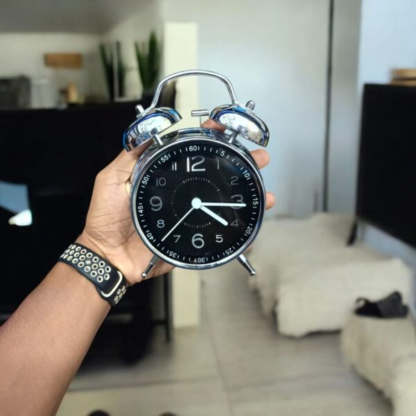 Bell Alarm Silver and Black Clock (TC-202) - Image 3