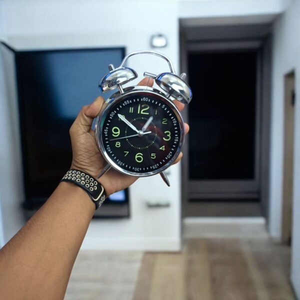 WhatsApp Image 2025-08-26 at 13.31.46_40d3ce3e Bell Alarm SIlver and black Clock(Radium)- (TC-242)