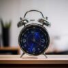 Bell Alarm Silver and Deep blue Clock (TC-205)