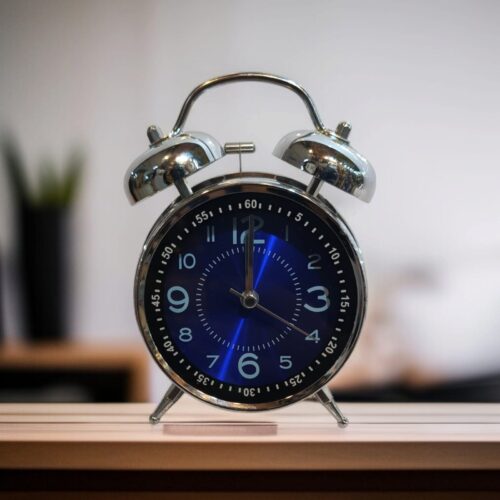 Bell Alarm Silver and Deep blue Clock (TC-205)