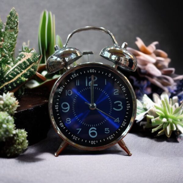 Bell Alarm Silver and Deep blue Clock (TC-205)