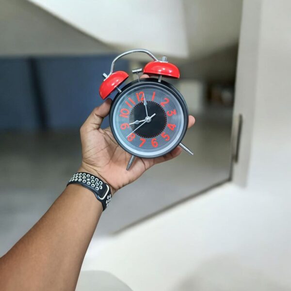 Bell Alarm MATT red and white Clock (TC-212) - Image 3