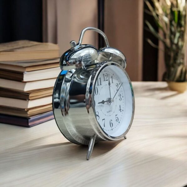 Bell Alarm Silver and White Clock (TC-215) - Image 2