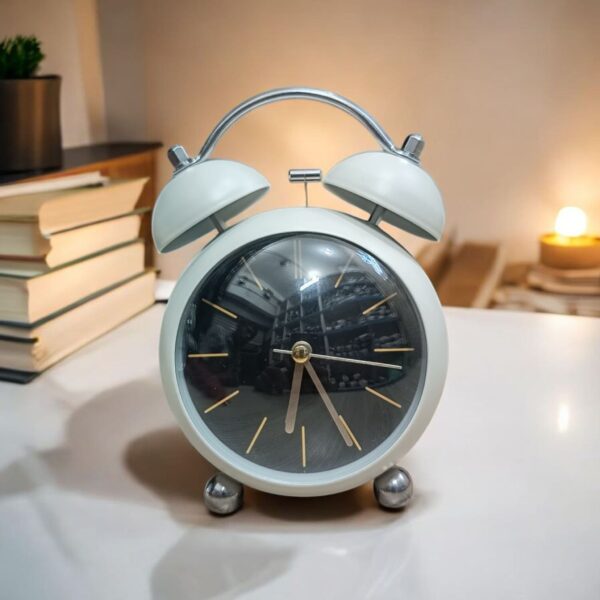 Bell Alarm Premium White and Black Clock (TC-216)