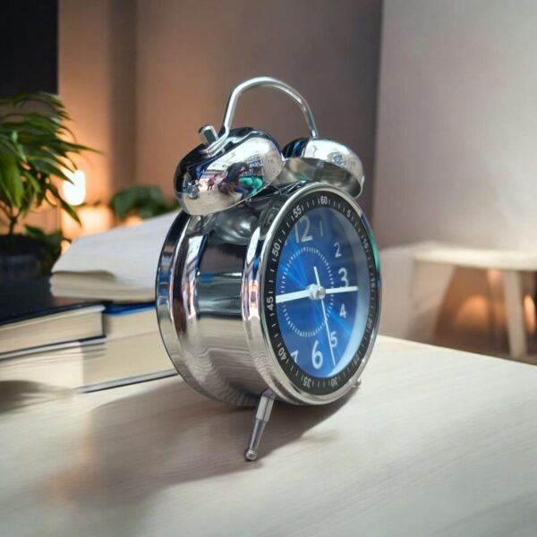 Bell Alarm Silver and Deep blue Clock (TC-235) - Image 2