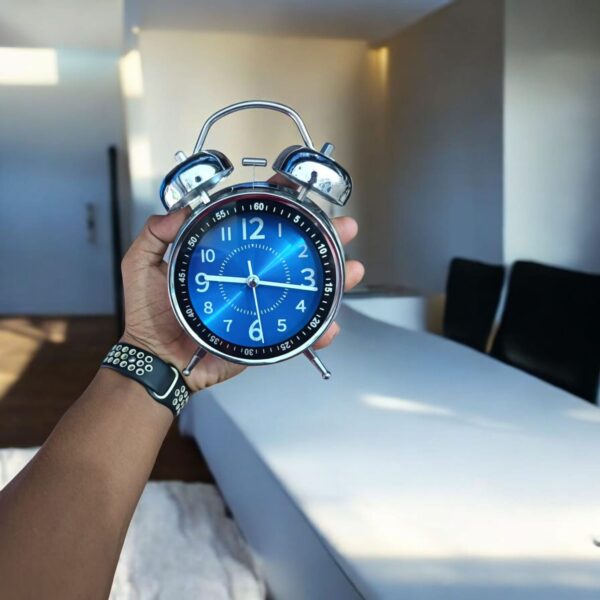 Bell Alarm Silver and Deep blue Clock (TC-235) - Image 3