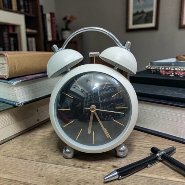 Bell Alarm Premium White and Black Clock (TC-216)