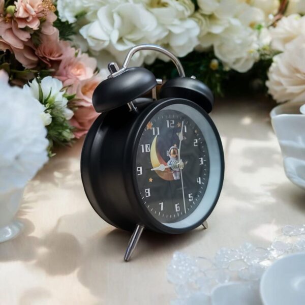 Bell Alarm Matt Black Clock (TC-214) - Image 2