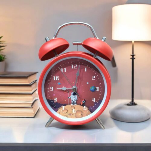 Bell Alarm Matt Red Black Clock (TC-214)