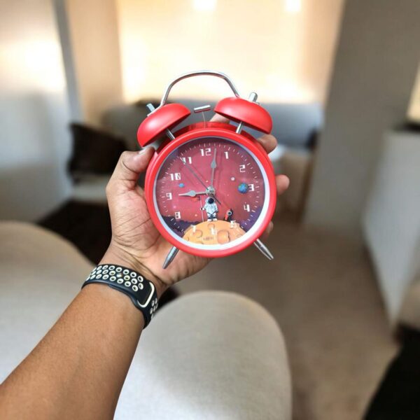 Bell Alarm Matt Red Black Clock (TC-214)