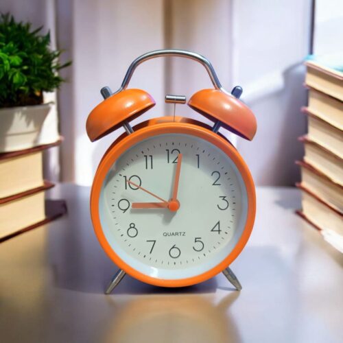 Bell Alarm Matt Orange Blue Clock (TC-220)