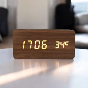 Digirtal Wooden LED Alarm Clock Creamy Brown Colour (WC-304)