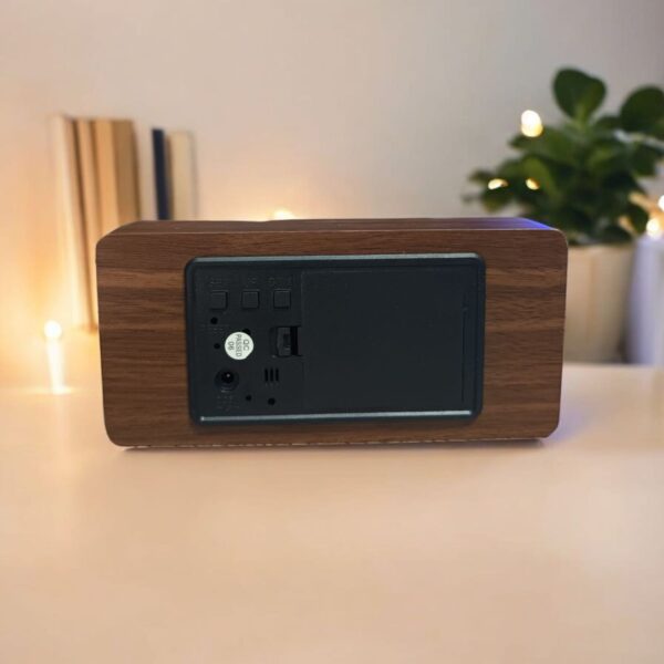 Digirtal Wooden LED Alarm Clock Creamy Brown Colour (WC-304) - Image 4