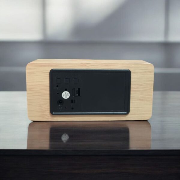 Digirtal Wooden LED Alarm Clock Creamy WHITE Colour (WC-303) - Image 4