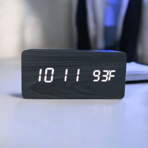 Digirtal Wooden LED Alarm Clock Black Colour(WC-302)