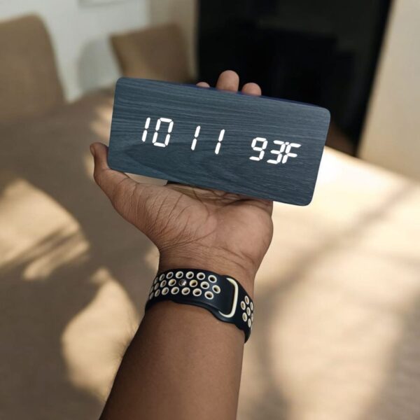 Digirtal Wooden LED Alarm Clock Black Colour(WC-302) - Image 3