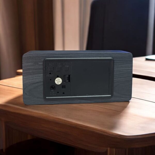 Digirtal Wooden LED Alarm Clock Black Colour(WC-302) - Image 4