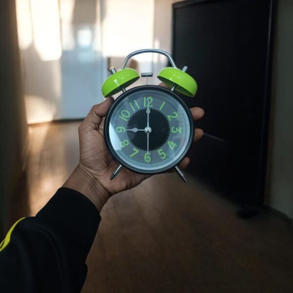 WhatsApp Image 2026-01-14 at 2.12.37 PM Bell Alarm Black And green Clock (TC-217)
