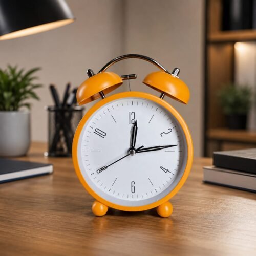 Bell Alarm Orange and White Clock (TC-237)