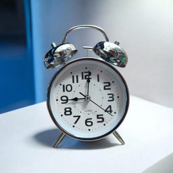 Bell Alarm Silver and White Clock (TC-240)