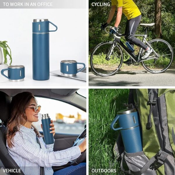 500ML Blue Premium Stainless Steel Water Flask (WF-401) - Image 4