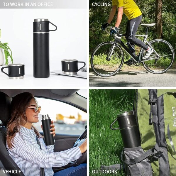 500ML Black Premium Stainless Steel Water Flask (WF-400) - Image 6