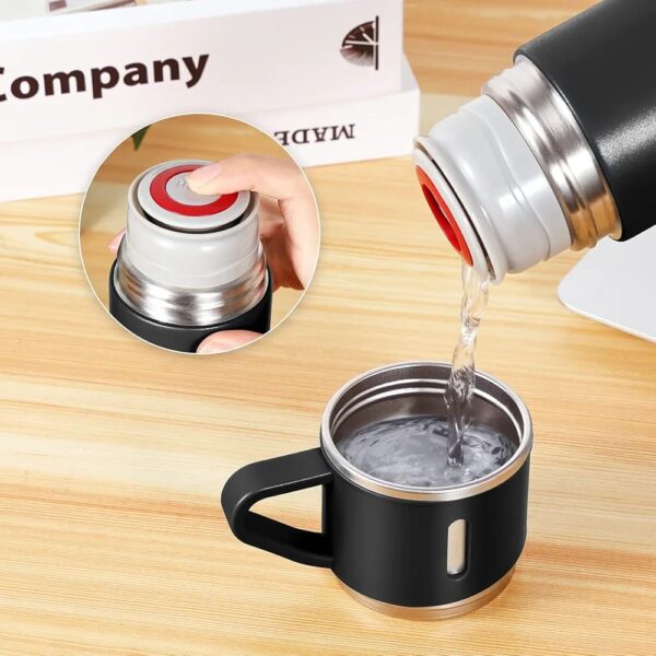 500ML Black Premium Stainless Steel Water Flask (WF-400) - Image 4