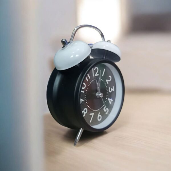 WhatsApp Image 2026-02-17 at 8.18.41 PM (1) Bell Alarm MATT Black and white Clock (TC-247)