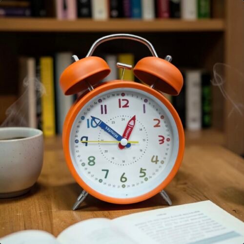 Bell Alarm Orange and White Clock (TC-237)
