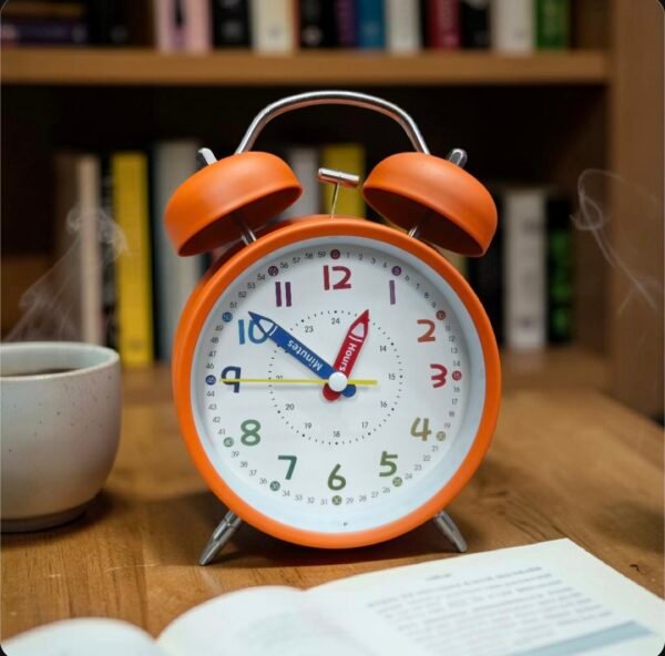 Bell Alarm Orange and White Clock (TC-237)