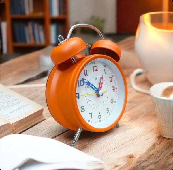 Bell Alarm Orange and White Clock (TC-237)