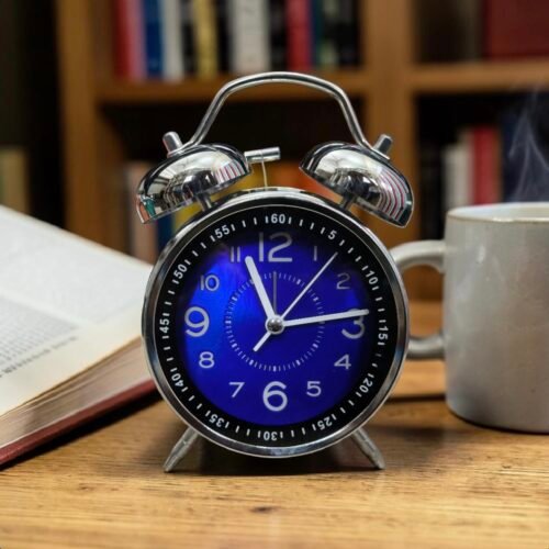 Bell Alarm Silver and Deep blue Clock (TC-205)