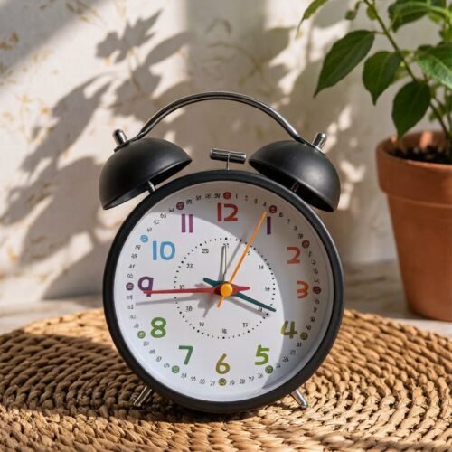 Super Premium Honey time Matt Black and White Clock (TC-231)