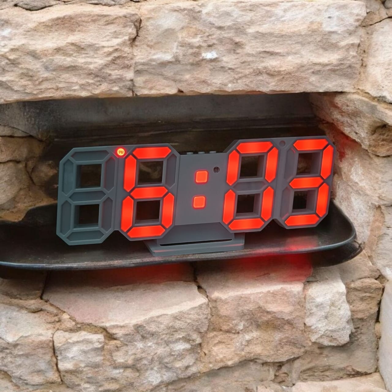 3D LED Digital Wall,Desktop RED Colour Clock (LC-604)