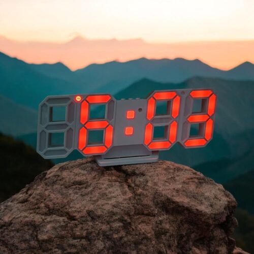 3D LED Digital Wall,Desktop RED Colour Clock (LC-604)