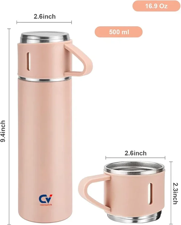 500ML PINK Premium Stainless Steel Water Flask (WF-404)