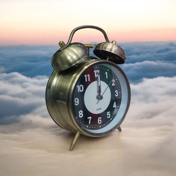 Bell Alarm Golden Bronze and Black(RADIUM) Clock (TC-245)