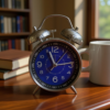 Bell Alarm Silver and Deep blue Clock (TC-205)
