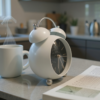 Bell Alarm Premium White and Black Clock (TC-216)