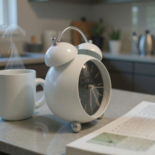 Bell Alarm Premium White and Black Clock (TC-216)