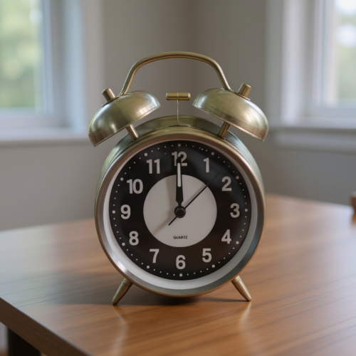 Bell Alarm Golden Bronze and Black(RADIUM) Clock (TC-245)