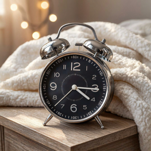 Bell Alarm Silver and Black Clock (TC-202)