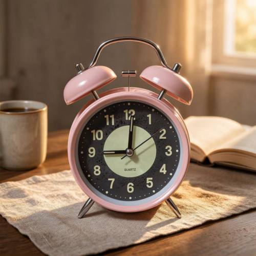 Bell Alarm Black And Pink (RADIUM) Clock (TC-207)