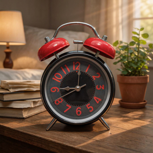 Bell Alarm MATT red and white Clock (TC-212)