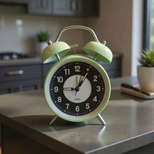 Bell Alarm Light Green and black Clock(Radium)- (TC-249)